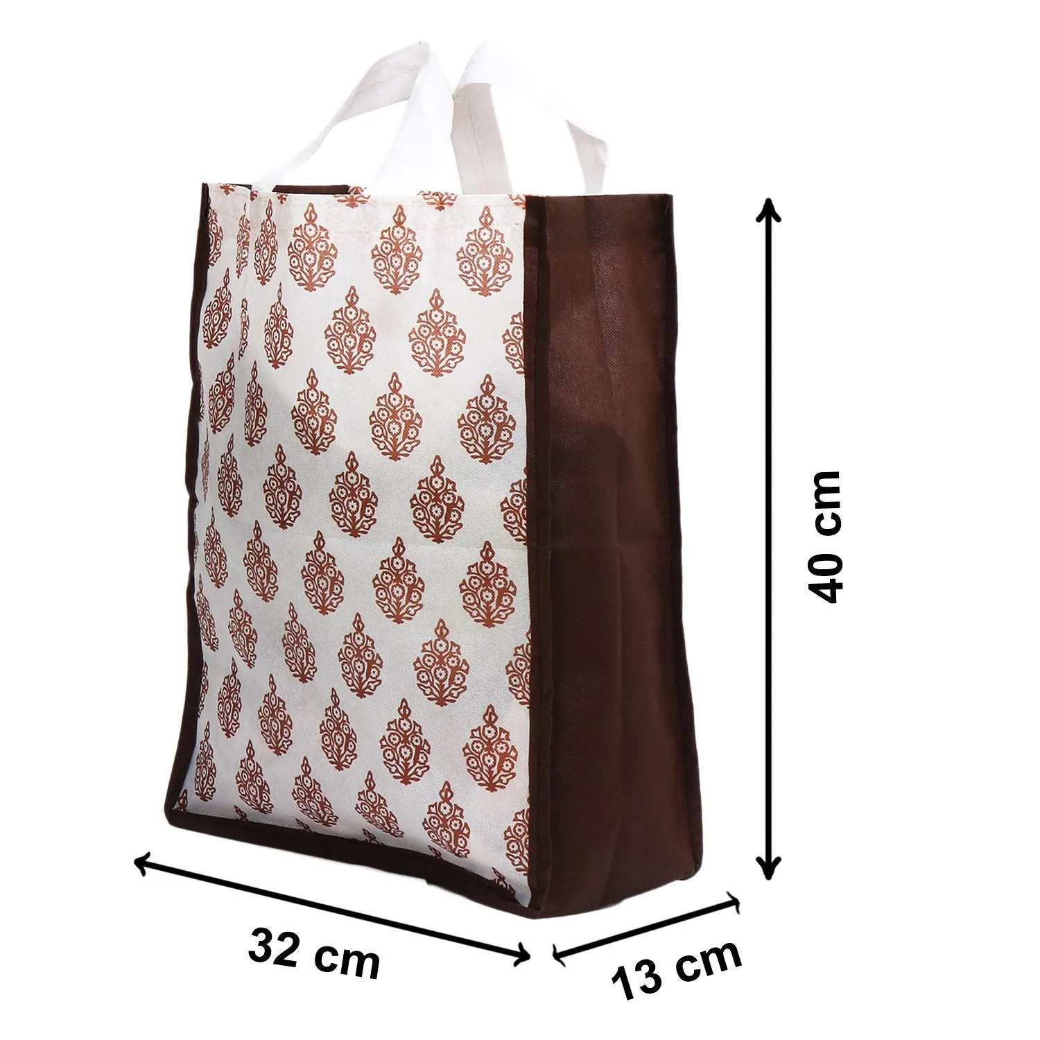 Kuber Industries Medium Size 12 Pieces Non Woven Eco-Friendly Reusable Multipurpose Shopping Carry Bags (Brown) - CTKTC030809