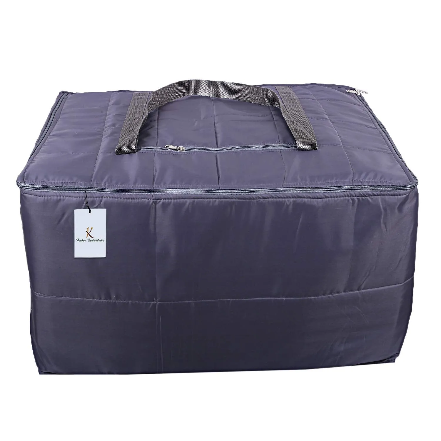 Kuber Industries Rectangular Parachute Jumbo Underbed Moisture Proof Storage Bag with Zipper Closure and Handle (Grey, Standard) - CTKTC06896