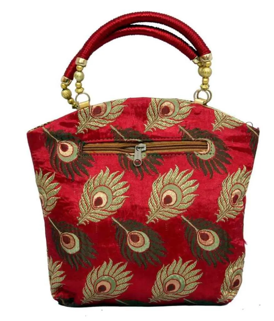 Kuber Industries Women's Cotton Mini Handbag, Red (FHB111)