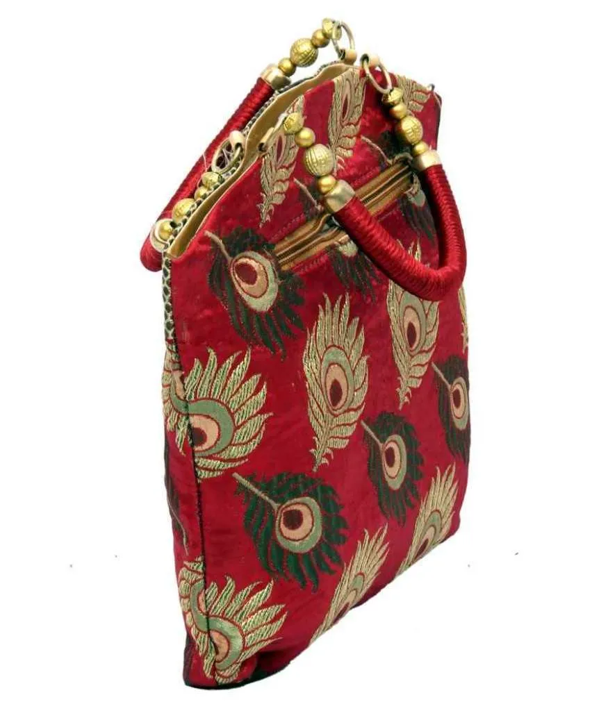 Kuber Industries Women's Cotton Mini Handbag, Red (FHB111)