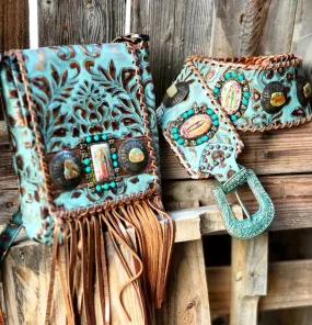 KurtMen Turquoise Guadalupe Mini Traveler Bag