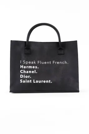 LA Trading Co - MODERN VEGAN TOTE - Fluent French (Black)