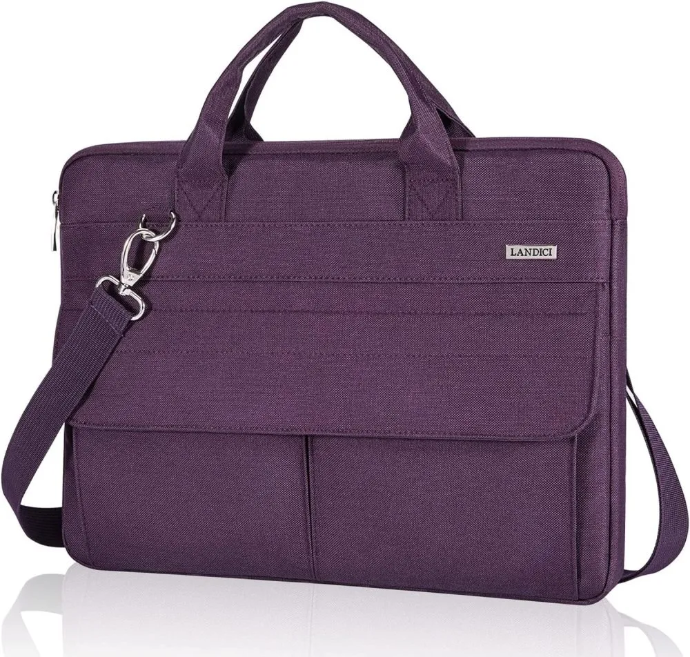 Laptop Carry Case with Shoulder Strap, Purple - For Laptops up to 15.6"