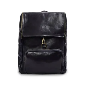 Leather Backpack - Navy