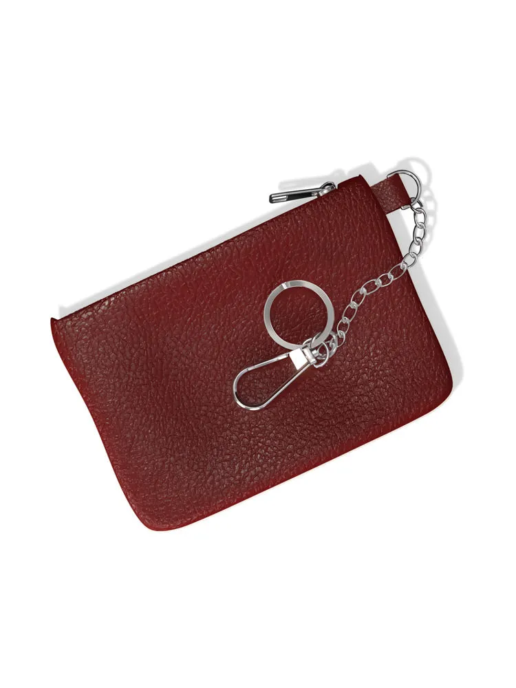 Leather Keychain Wallet with Zipper