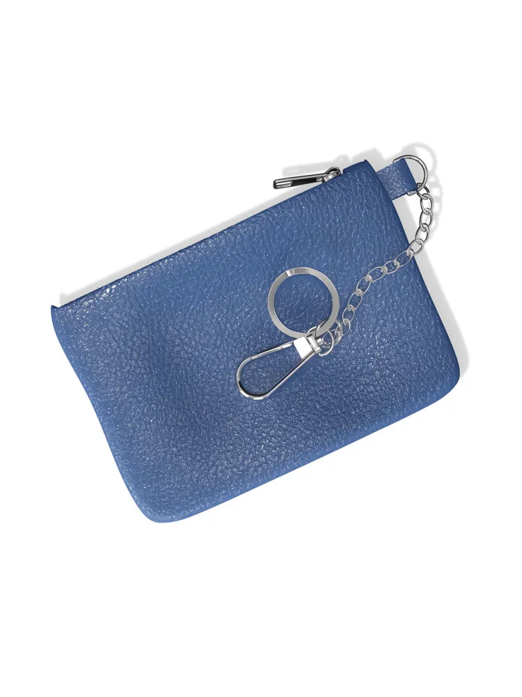 Leather Keychain Wallet with Zipper