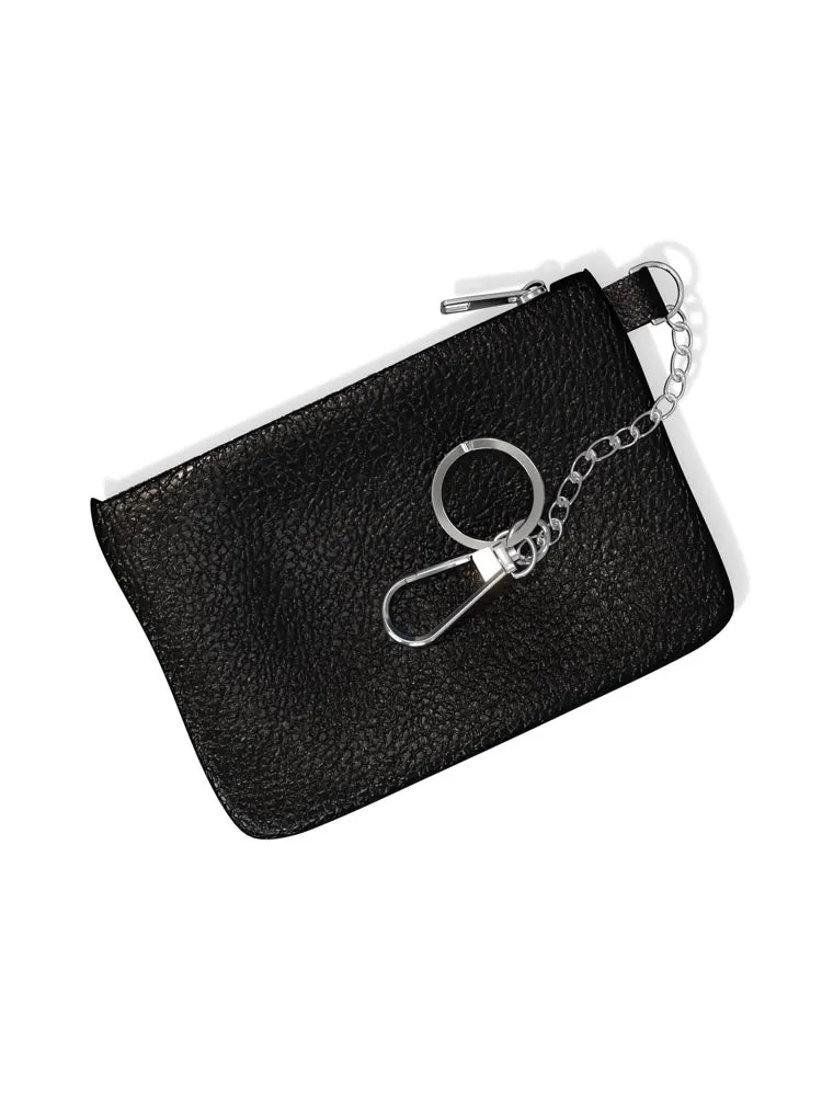 Leather Keychain Wallet with Zipper