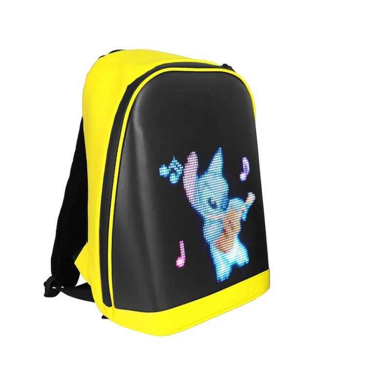 LED Display Backpack Smart Advertising Screen Waterproof PU Backpack, Size: 17 inch(Yellow)