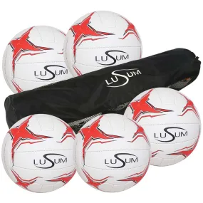 Lusum Optio Netball 5 Ball Pack with Bag