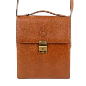 Mark Cross Cognac Leather Top Handle Bag