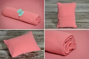 Matching Mini Pillow with Cover AND Bean Bag Fabric - Textured - Rose