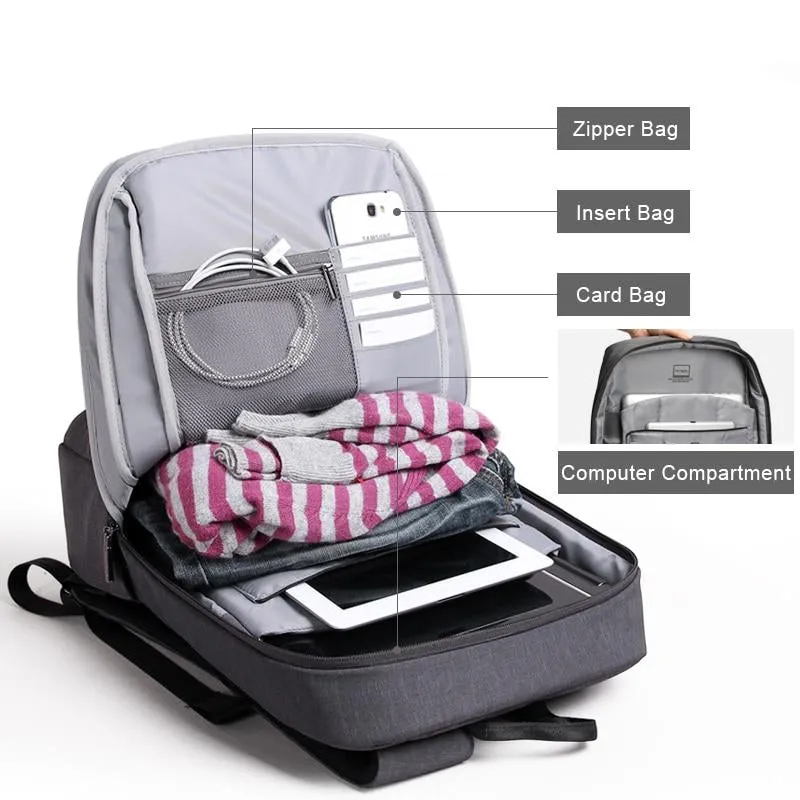 Medium Shockproof 15" Laptop Backpack with USB Charging