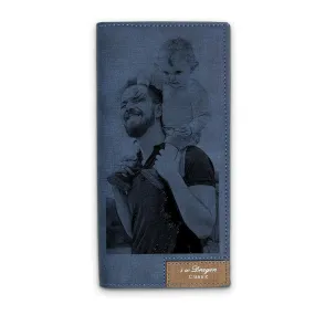 Memorable Gift for Custom Photo Wallet | Bifold Long Style Wallet-Blue