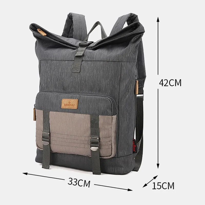 Men Canvas Waterproof Large Capacity Backpack Casual 15.6 Inch Laptop Bag Travel