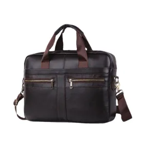 Men Genuine Leather Multi-function Retro Large Capacity Travel Handbag Cross Body Bag