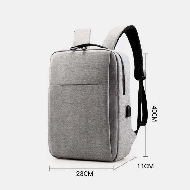 Men Oxford USB Charging Light Weight Large Capacity 15.6 Inch Laptop Bag Backpack