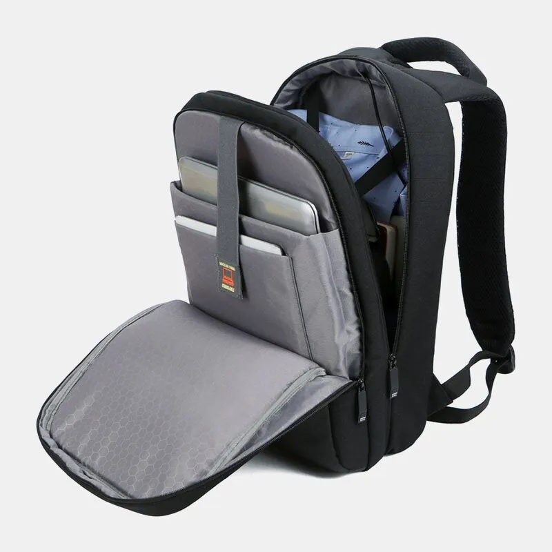 Men Polyester 15.6 Inch USB Charging Waterproof Business Laptop Bag Backpack