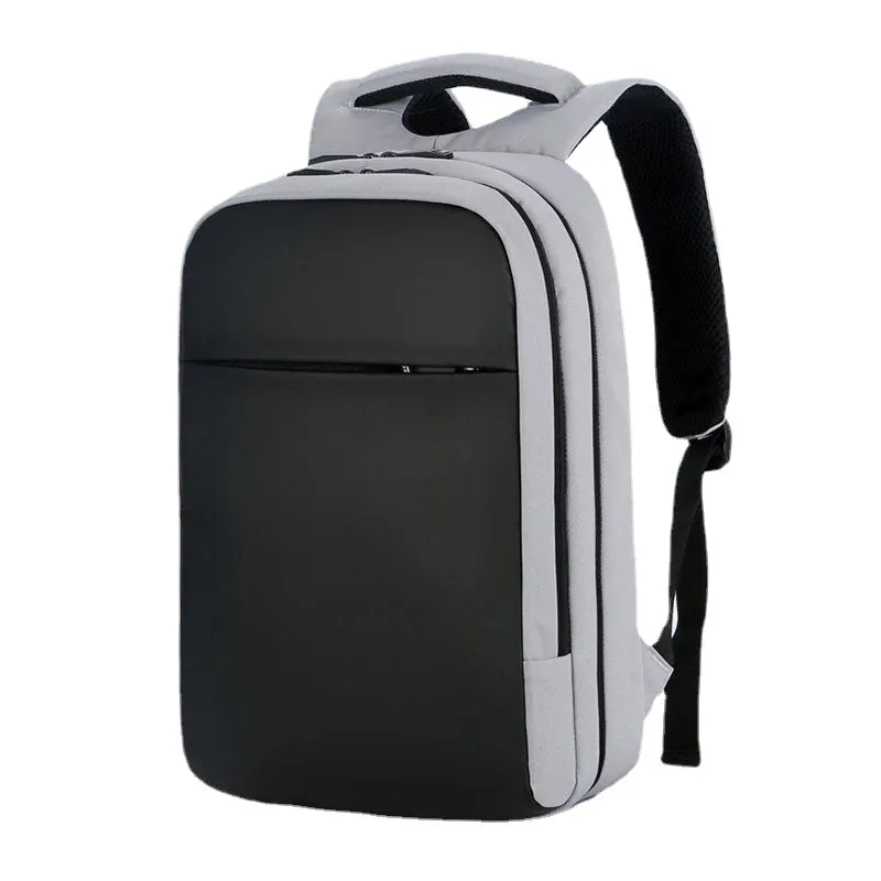 Men Polyester 15.6 Inch USB Charging Waterproof Business Laptop Bag Backpack