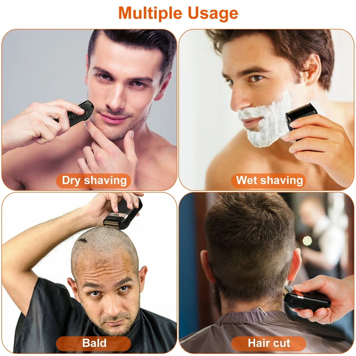 Men Rechargeable Cordless Beard Trimmer Grooming Kit