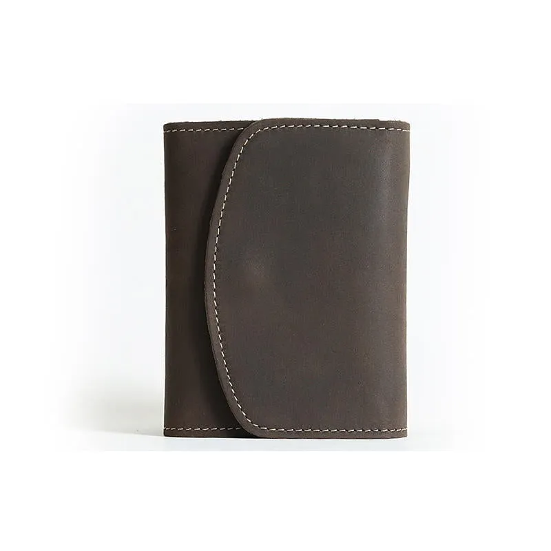 Men Retro Handmade Genuine Leather Multifunctional Short Wallet Card Holder Coin Holder