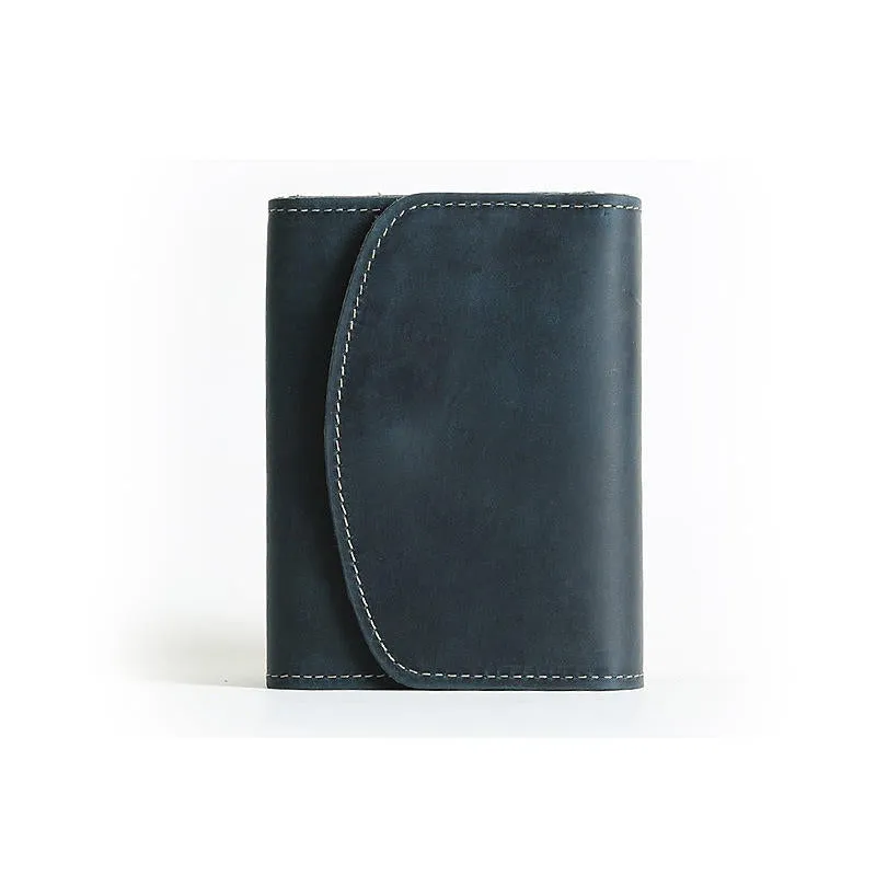 Men Retro Handmade Genuine Leather Multifunctional Short Wallet Card Holder Coin Holder