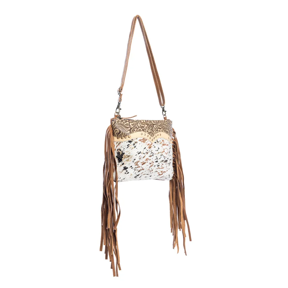 Mescalaro Hill Leather & Hairon Bag in Gold Fleck