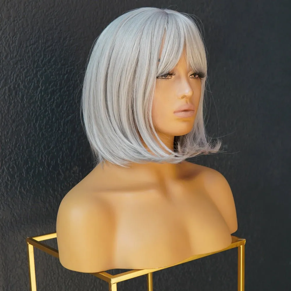 MIAH Silver Fringe Bob Wig