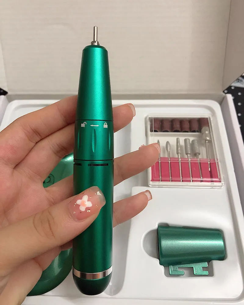 Milisa electric nail polisher, 30000rpm professional rechargeable nail drill kit, with 2000mAh mobile power bank portable electric acrylic nail tool, used for exfoliating, grinding and polishing nail machine,