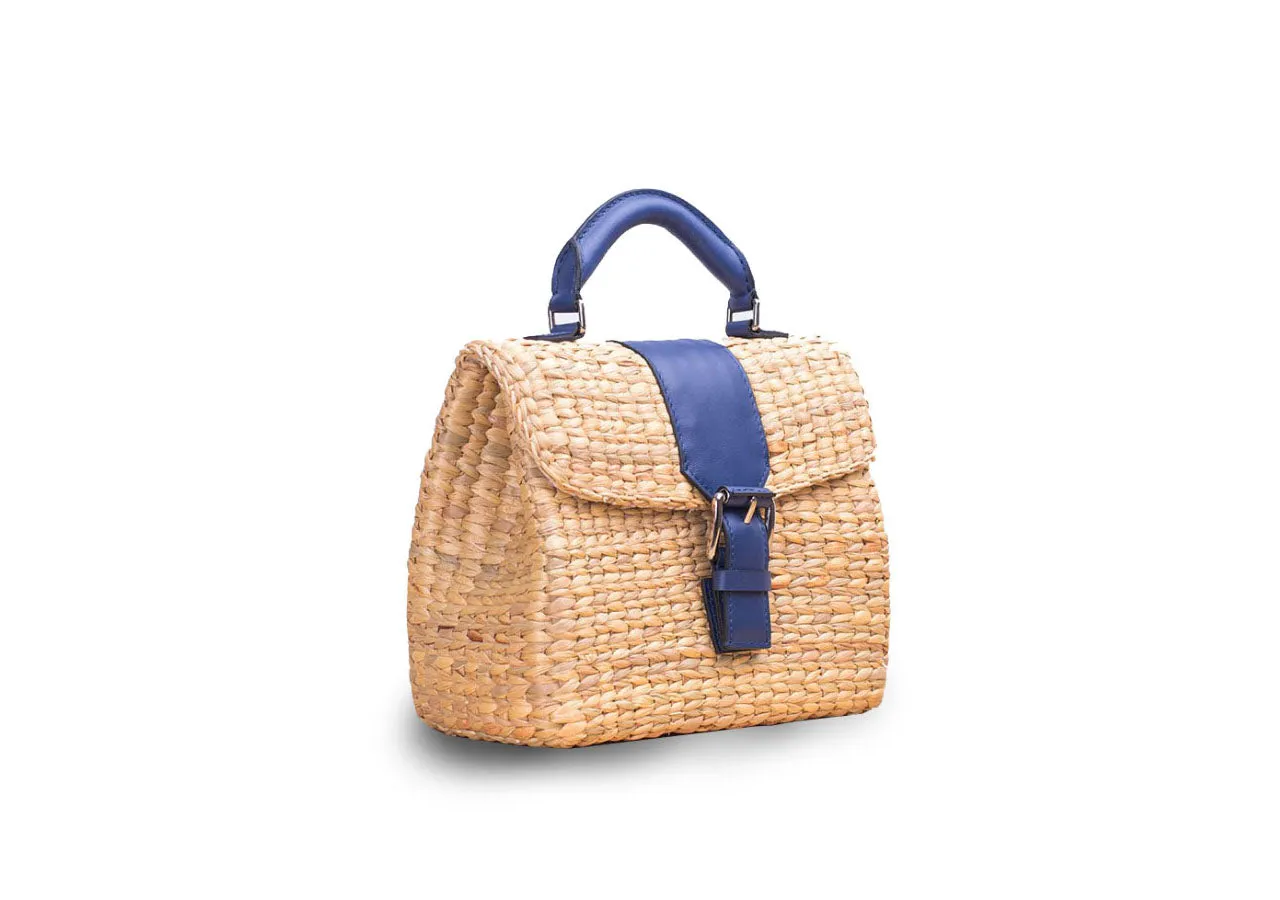 MINI VIPHA WICKER BAG (Navy)