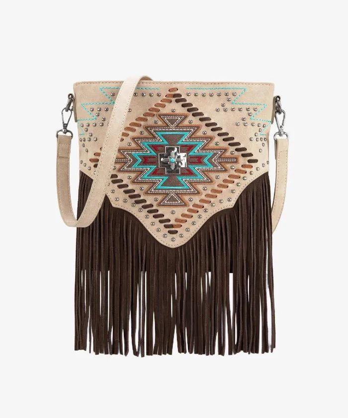 Montana West Aztec Fringe Concealed Carry Handbag Set