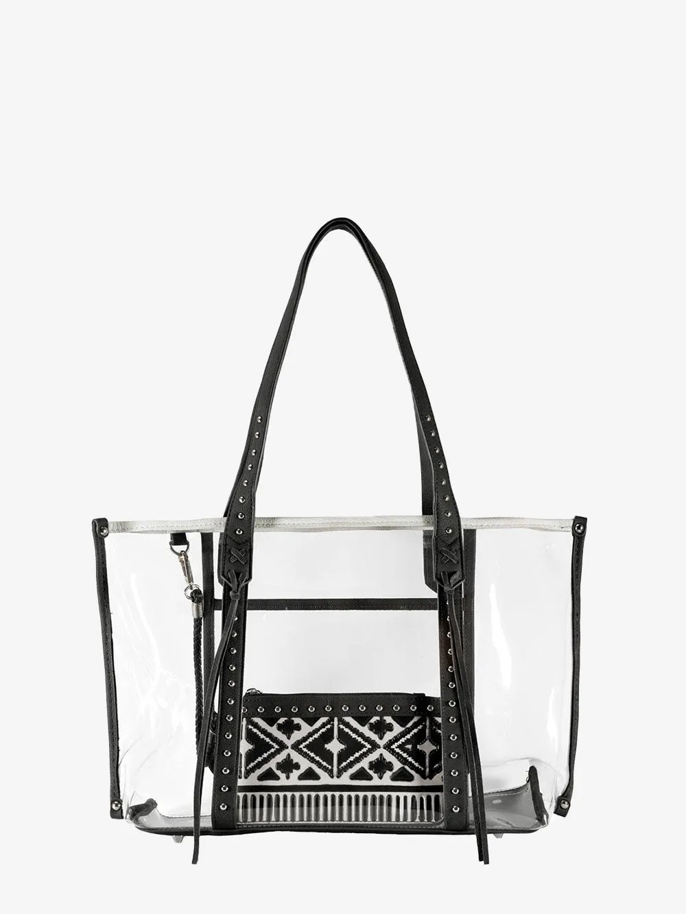 Montana West Aztec PVC Embossed Clear Tote Bag