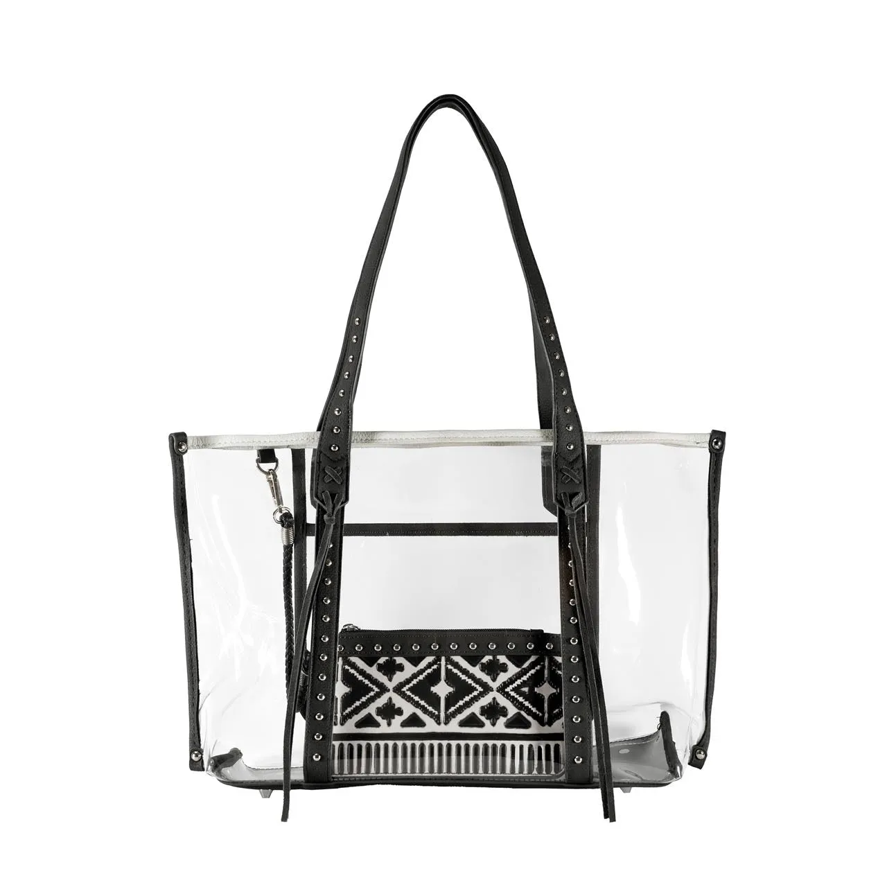 Montana West Aztec PVC Embossed Clear Tote Bag