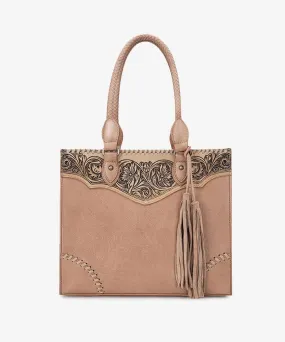 Montana West Tooled Fringe Tote Bag