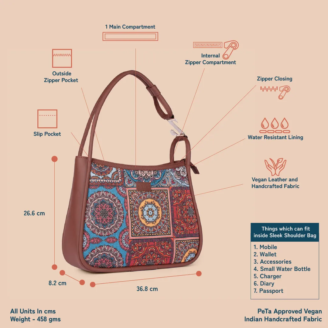 Multicolor Mandala Print Sleek Shoulder Bag