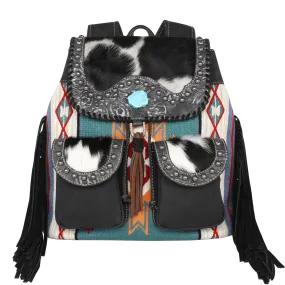 MW1215-9110 Montana West Hair-On Cowhide Collection Aztec Tapestry Backpack