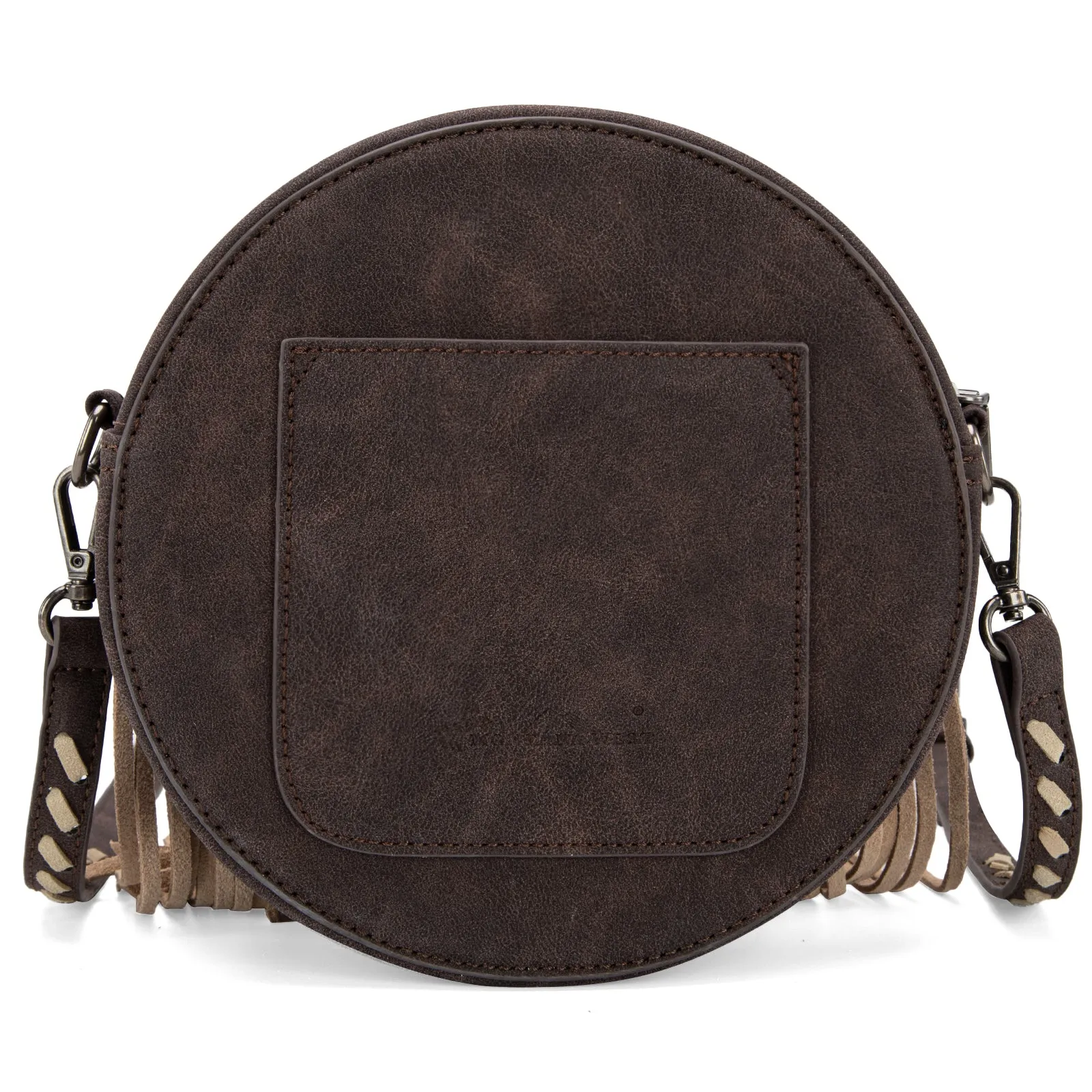 MW1298-118 Montana West Tooling Collection Crossbody Circle Bag - Coffee