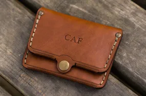 No.38 Personalized Minimalist Hanmade Leather Wallet - Brown