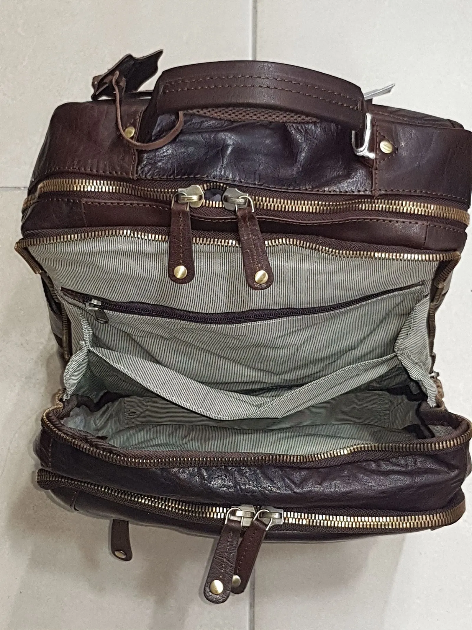 Oran - Mike Large Leather Laptop Backpack