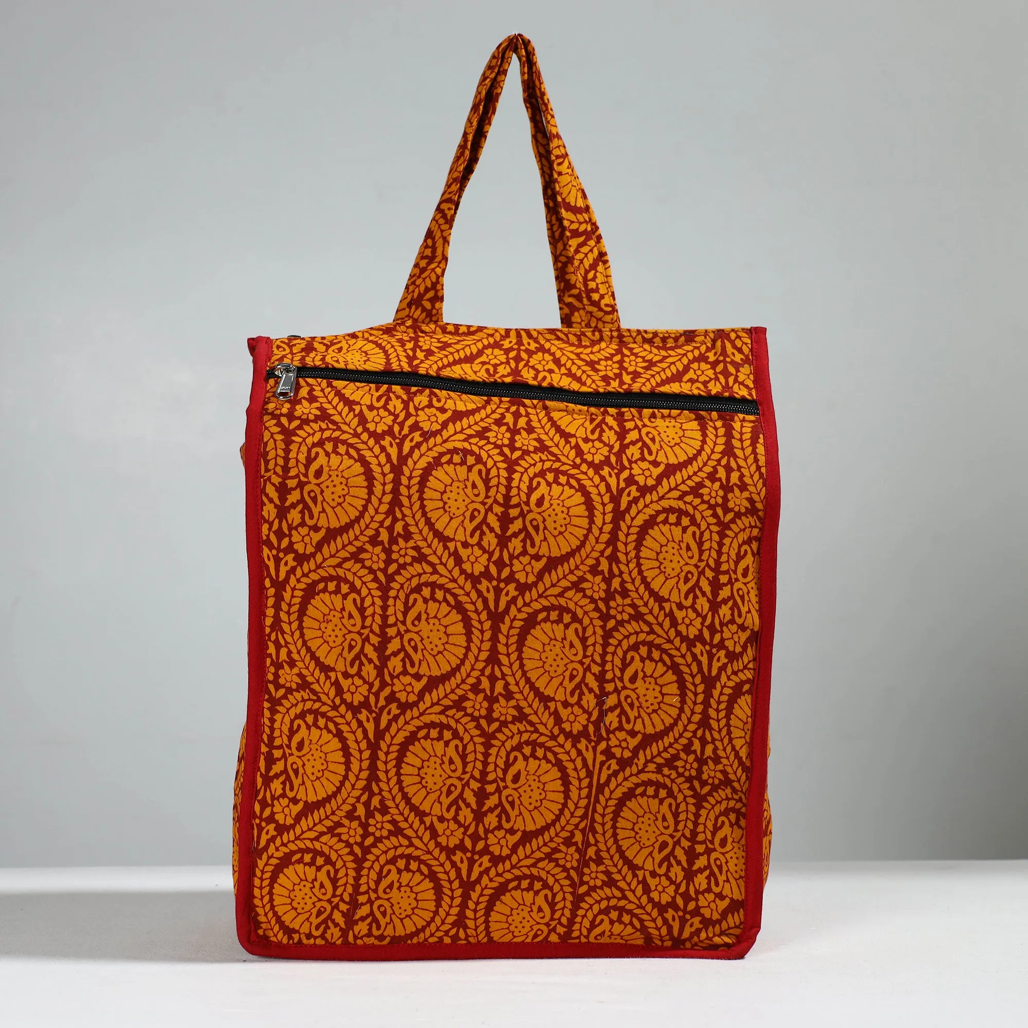 Orange - Handcrafted Cotton Shopping Bag 09