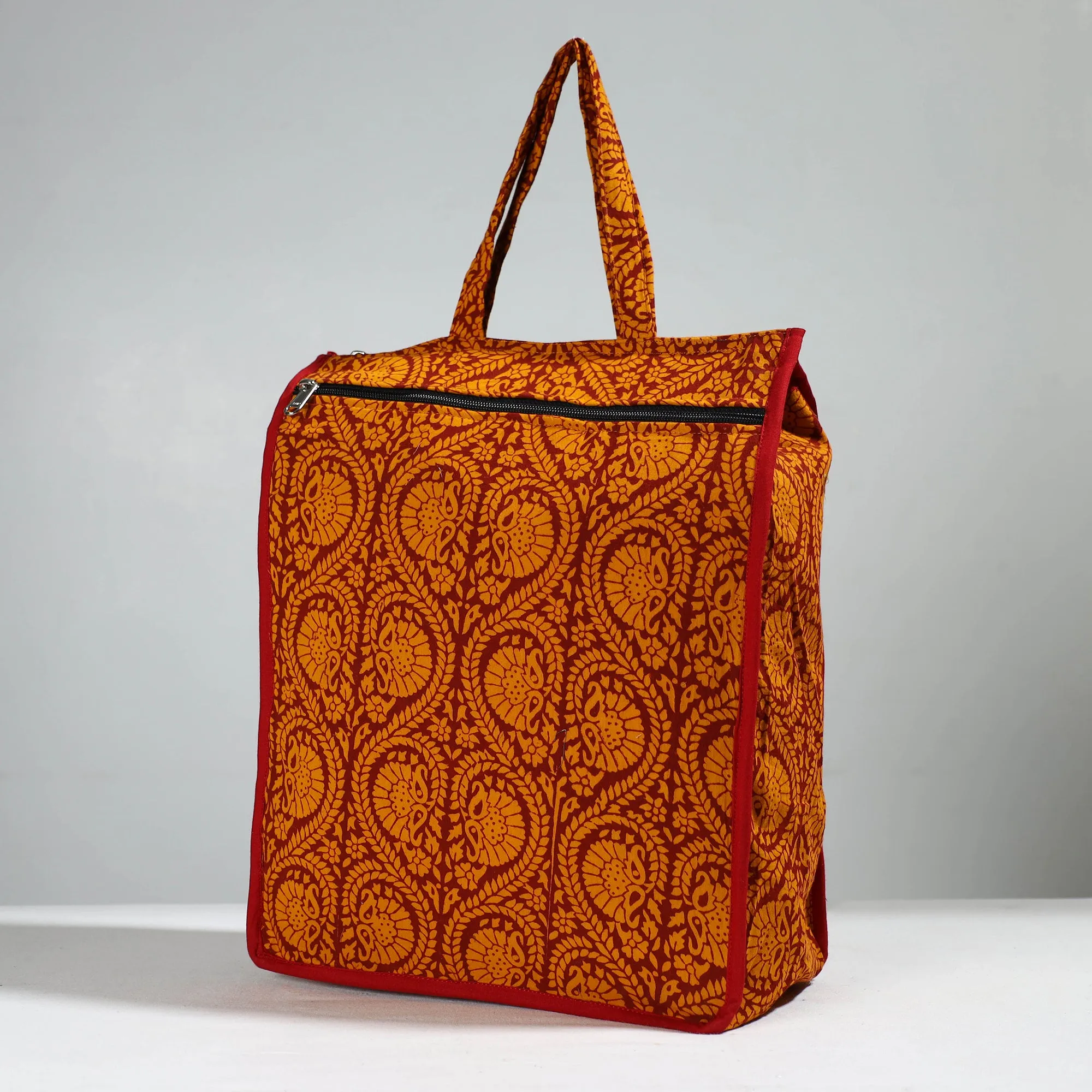 Orange - Handcrafted Cotton Shopping Bag 09