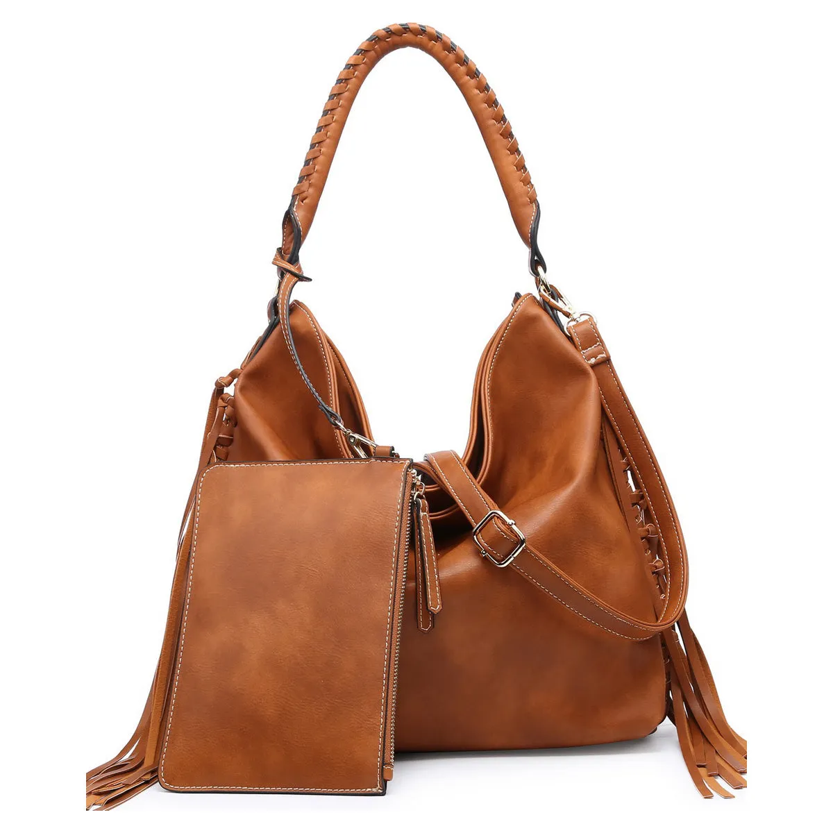 Oversized Hobo Bag for Women - Boho Purses & Handbags with Fringe Detail