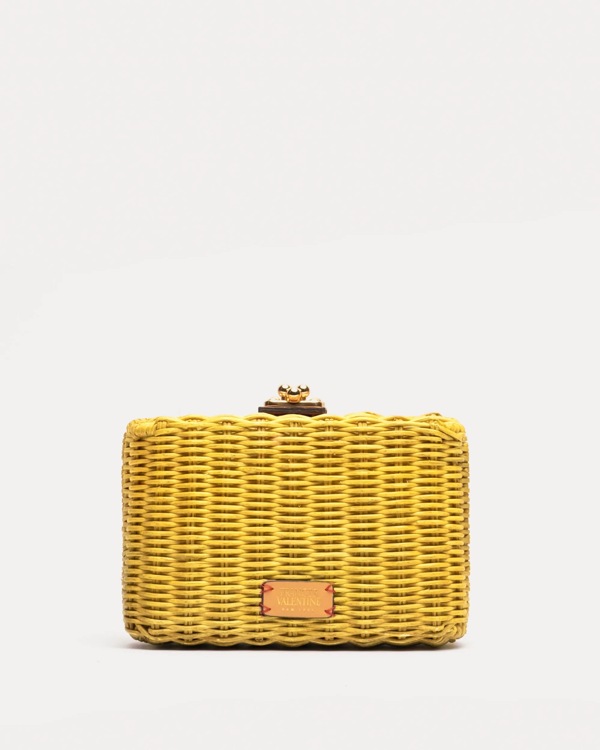 Paige Wicker Box Clutch Canary