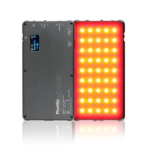 Phottix M200RGB Pocket LED Light with Power Bank for Mobile Phones & Tabletop tripod