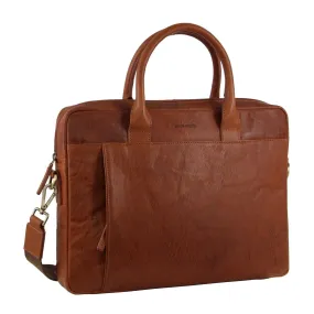 Pierre Cardin Leather Multi-Handle 15" Laptop Bag (Tan)