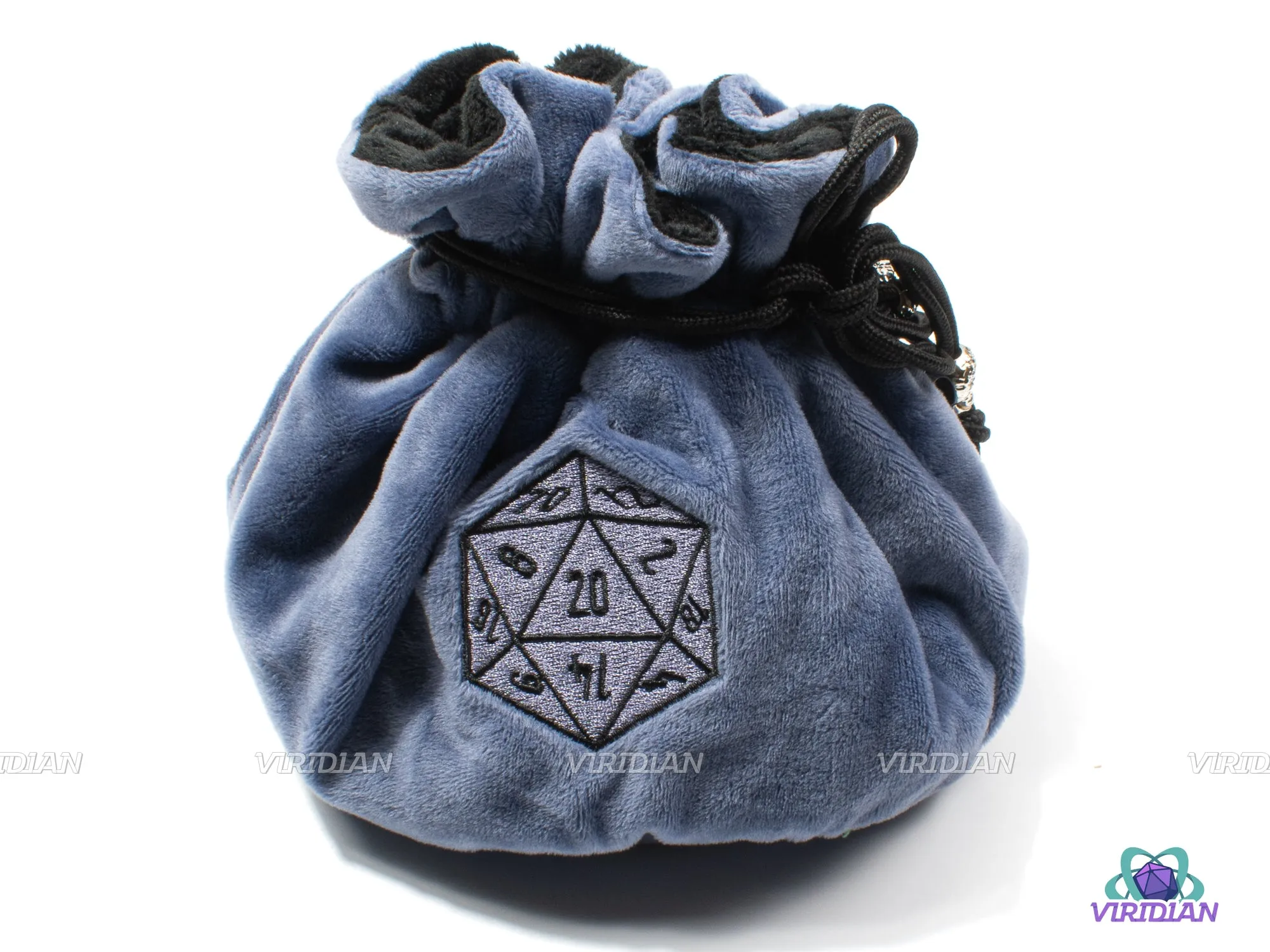 Plush Dice Bag of Holding  5 | Flannel Drawstring, 7 Compartments, Stores ~100 Dice | Large Dice Pouch