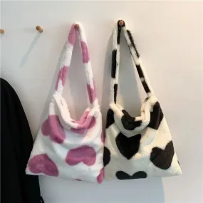 Plush Love Heart Shoulder Bag