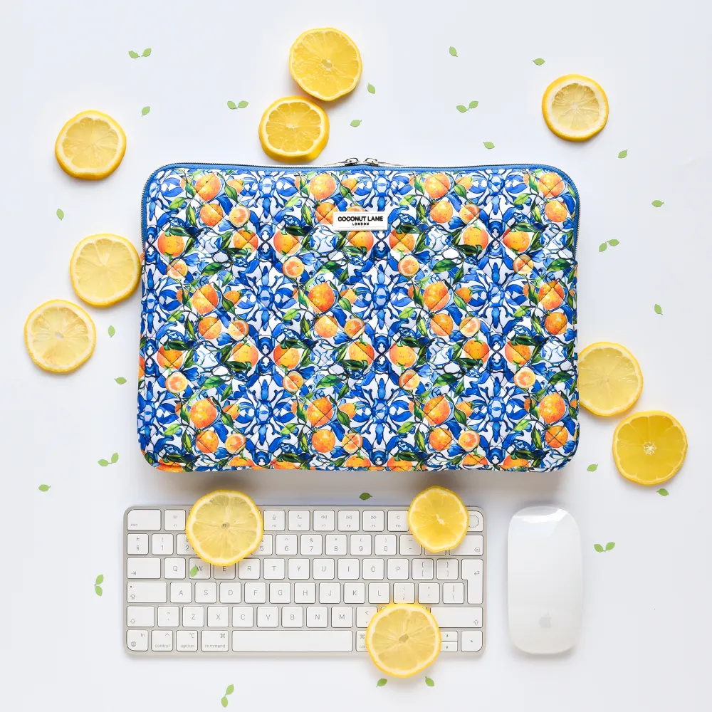 Quilted Amalfi Lemon Laptop Sleeve