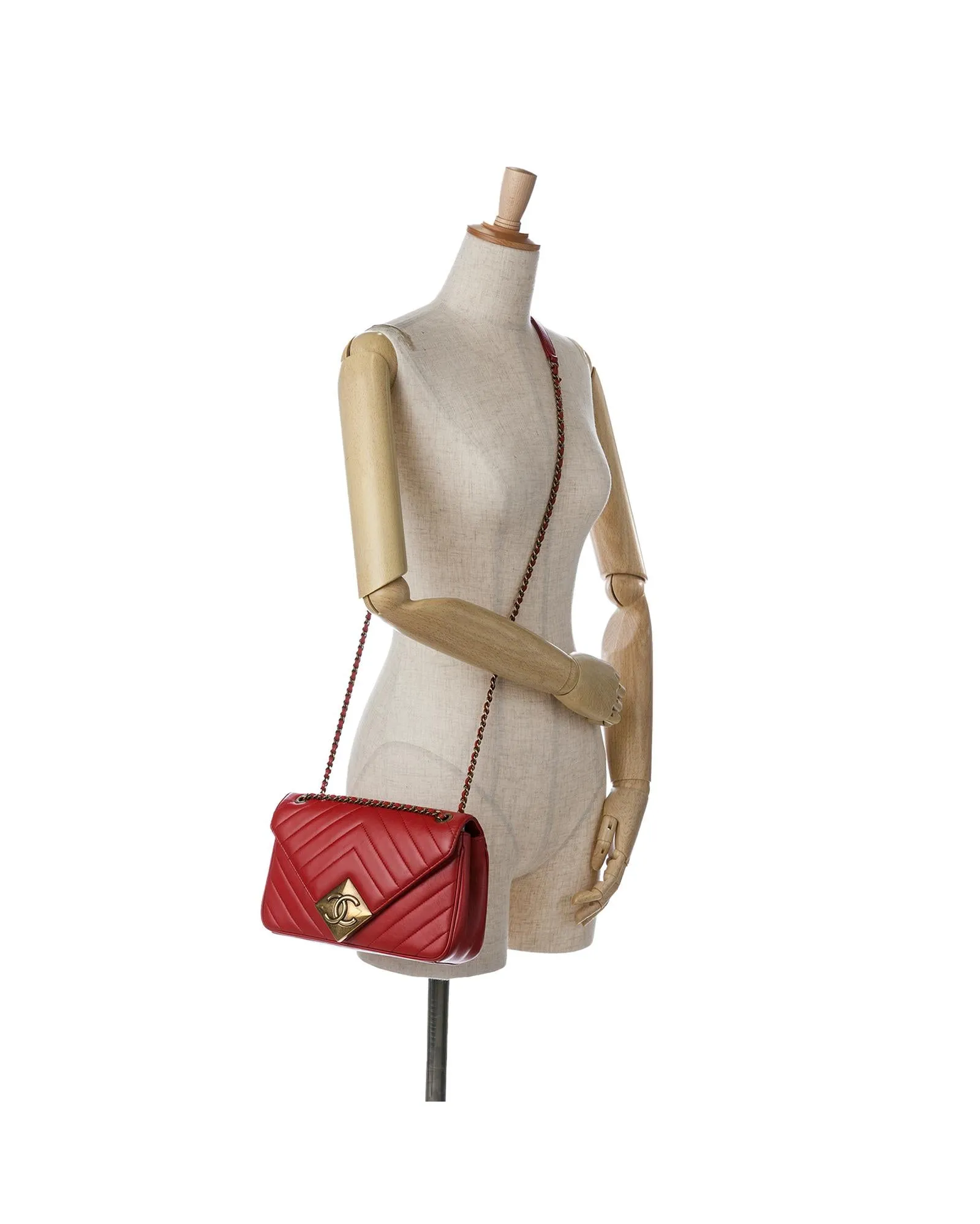 Quilted Lambskin Crossbody Bag with Pyramid Flap