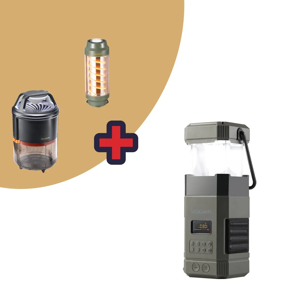 Raddy SL10 Emergency Radio | 10000mAh Hand Crank Solar Camping Lantern | IPX6 Waterproof | Bluetooth Speaker | AM FM NOAA