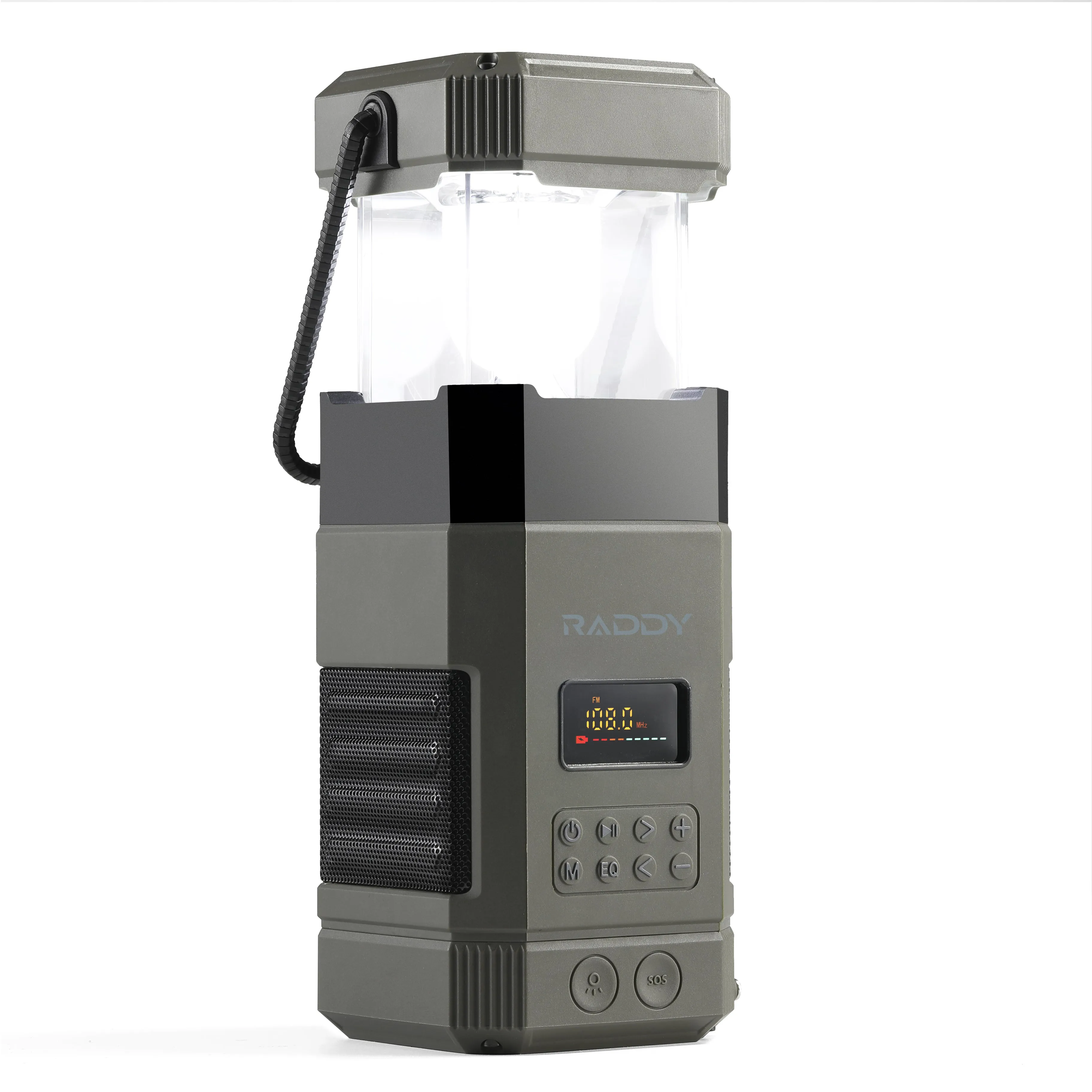 Raddy SL10 Emergency Radio | 10000mAh Hand Crank Solar Camping Lantern | IPX6 Waterproof | Bluetooth Speaker | AM FM NOAA